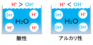 酸性とアルカリ性のイオンバランス図