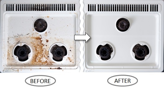 コンロの掃除before-after