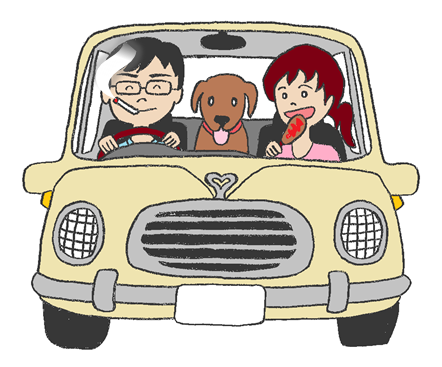 車内のニオイの原因イラスト