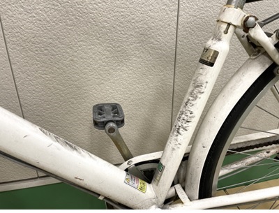 自転車のフレームのひどい汚れ